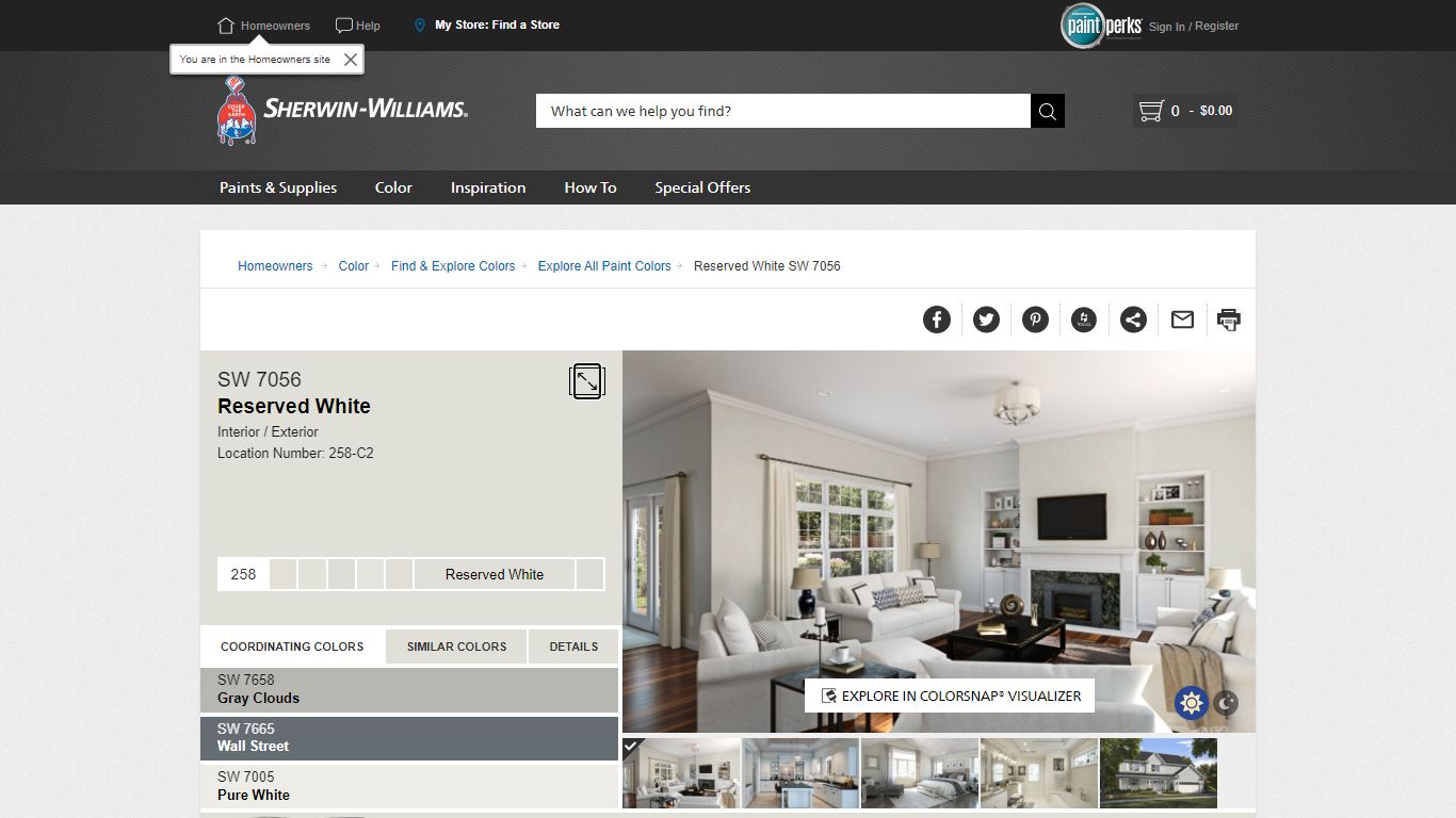 Reserved White SW 7056 - White & Pastel Paint Color - Sherwin-Williams